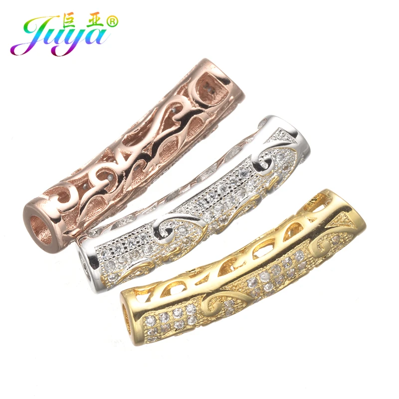 Juya DIY Полые изогнутые трубки Украшение Шарм бусины аксессуары для кожаного шнура