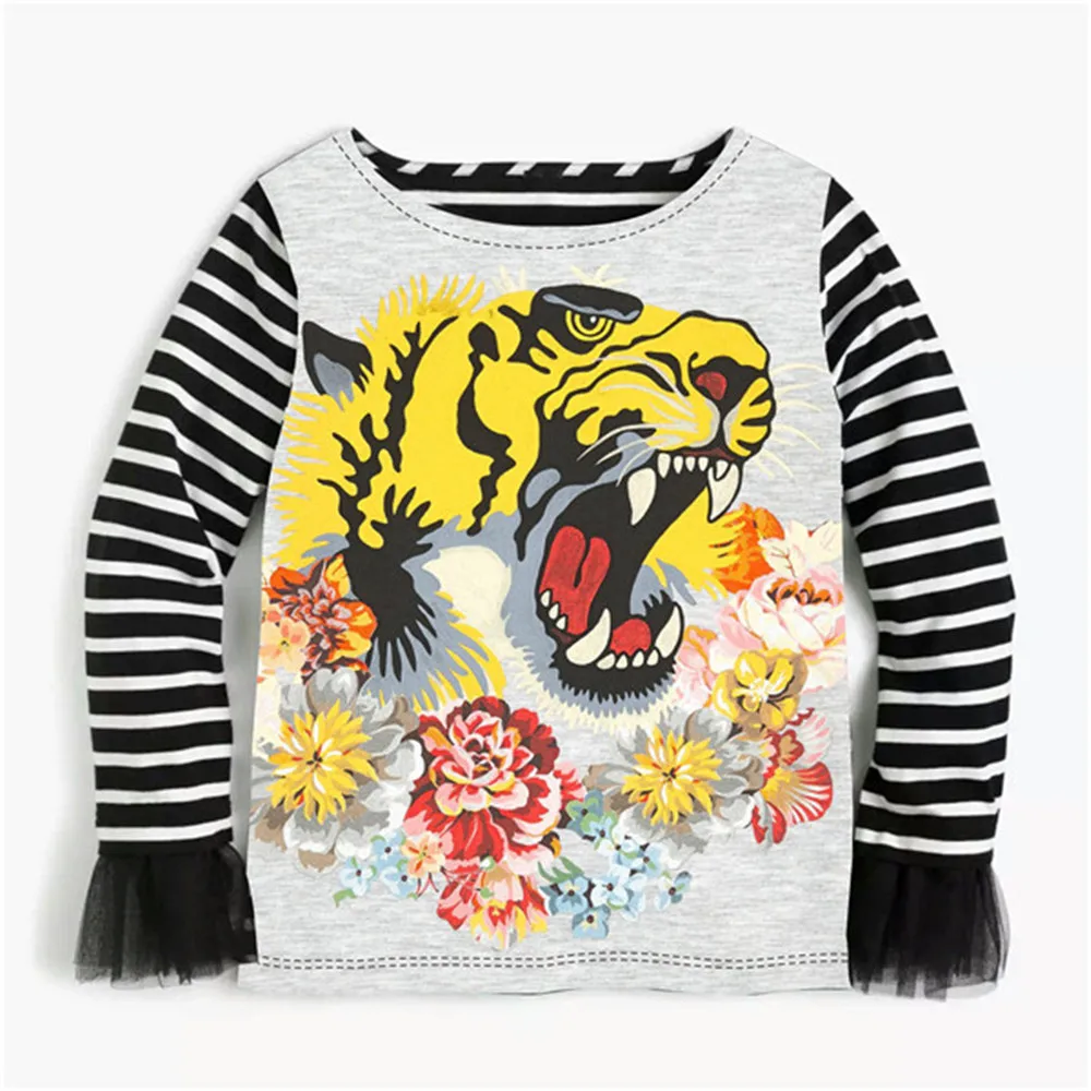 От 2 до 10 лет рубашка для маленьких девочек Детская повседневная детская блузка с