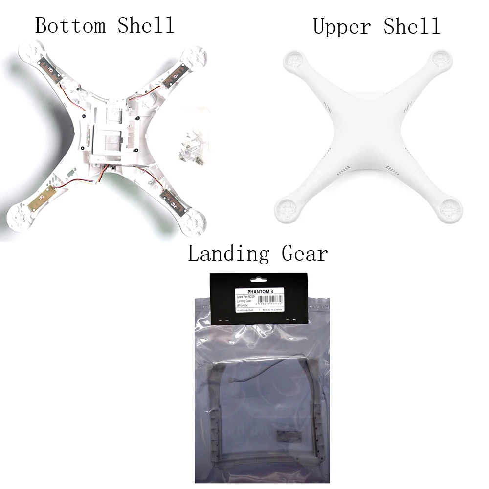 Подлинный DJI Phantom 3 Pro/Adv корпус крышка Верхняя Нижняя оболочка с винтами ESC шасси с gps кабелем