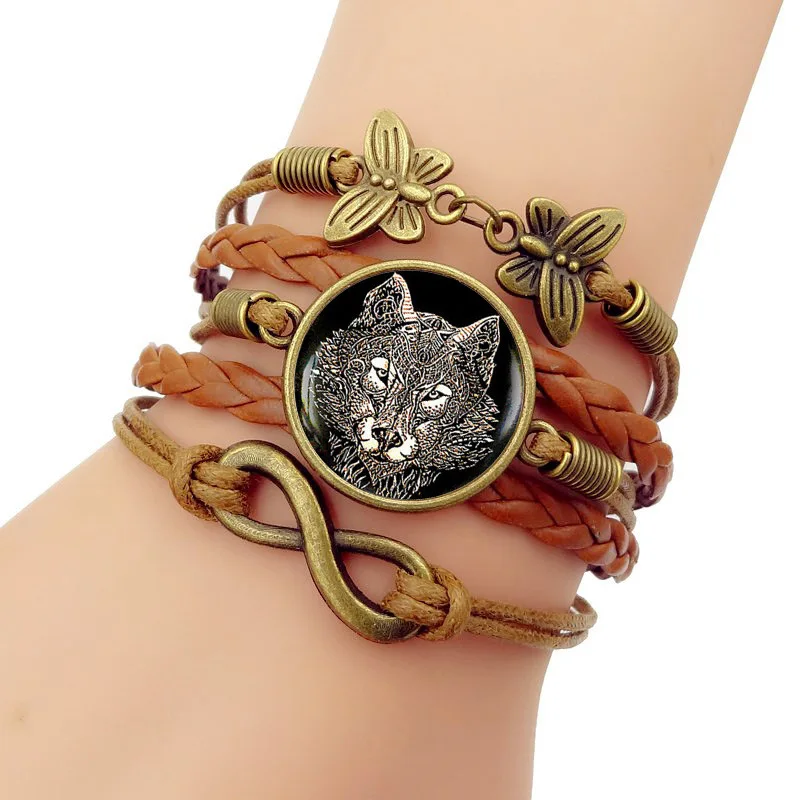 Pulseiras Feminina новинка 2019 простой модный мужской браслет с тотемом волка