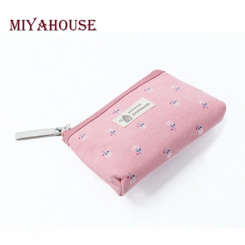 

Miyahouse Hot Sale Canvas Small Floral Printed Make Up Female Mini Zipper Cosmetic Bag Women Toiletry Bag