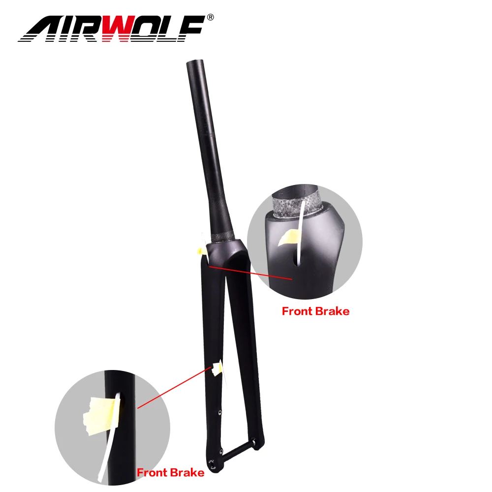 Велосипедная передняя вилка Airwolf из углеродного волокна сквозная ось 12 мм