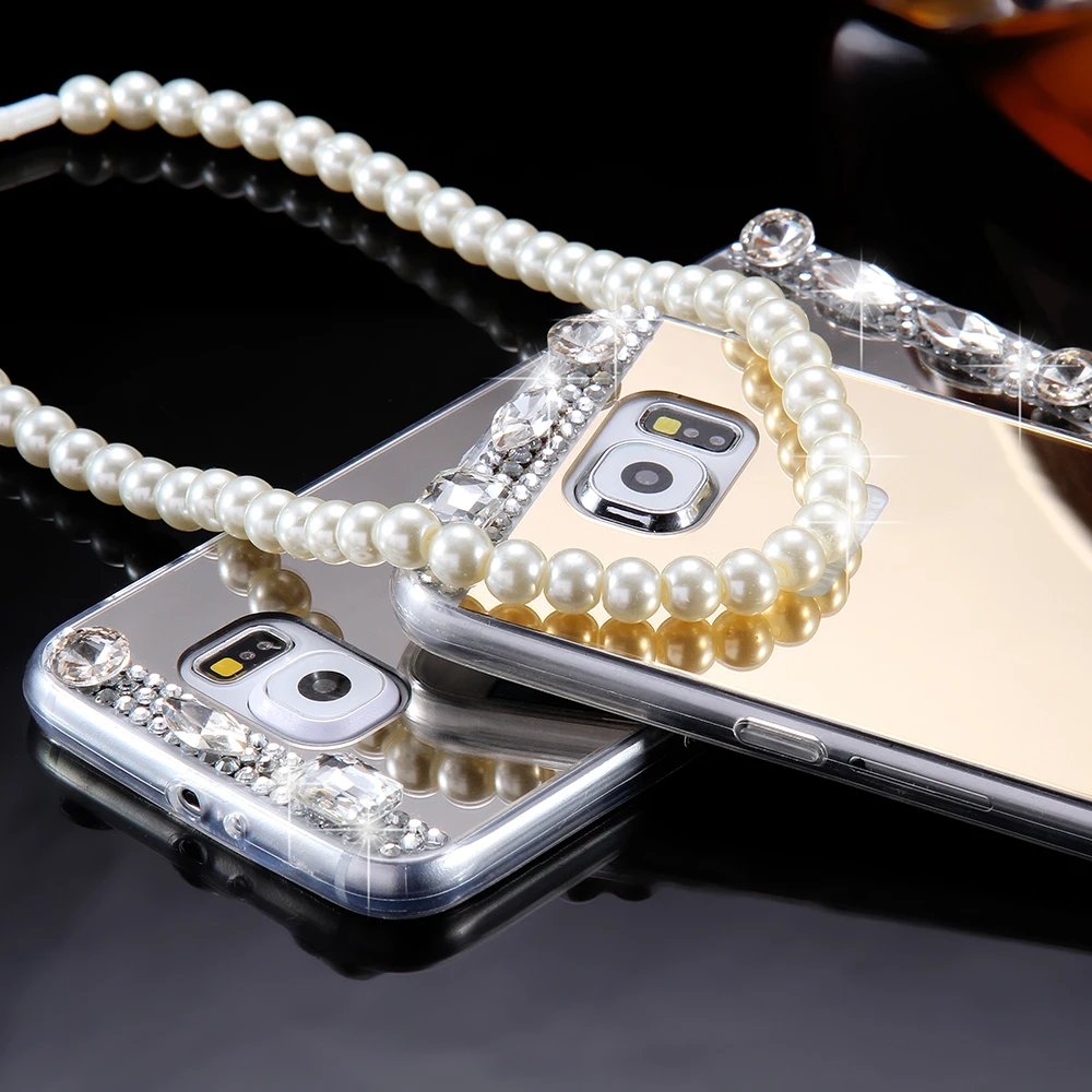 KISSCASE роскошный Алмазный чехол для Samsung Galaxy A5 A7 A3 J5 J7 2016 S6 S7 Edge зеркальный