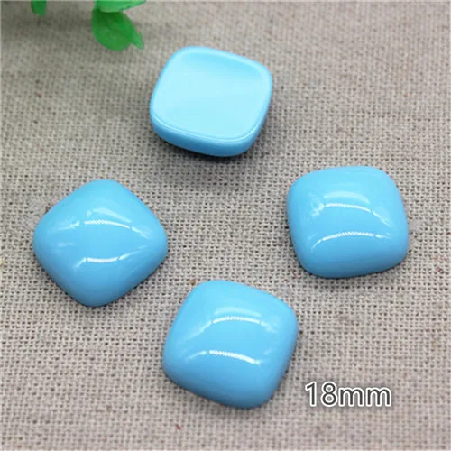 light blue 20pcs 20 шт. 18 мм милые круглые/квадратные/Ротанговые шарики из смолы в Корейском стиле, кабошон, аксессуары для рукоделия, украшение для волос, скрапбукинг - Цвет: light blue 20pcs