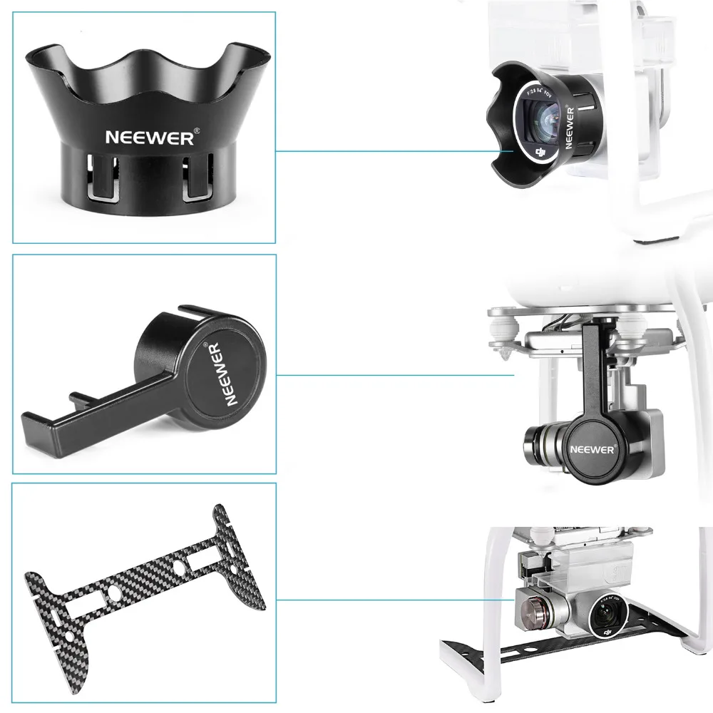 Карбоновая Защита камеры Neewer защитная крышка для + объектив объектива DJI Phantom 3
