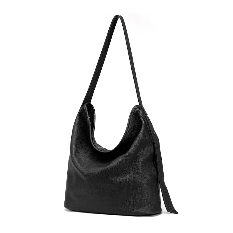 

WOONAM Women Fashion Adjustable Shoulder Strap Top Grain Genuine Calf Leather Hobo Shoulder Bag WB632