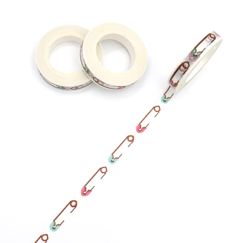 

10m*8mm Creative Paper Clip Washi Tape High Sticky Masking Tape Office Supply Hand Tear Adhesive Paper Tape DIY Book Diary