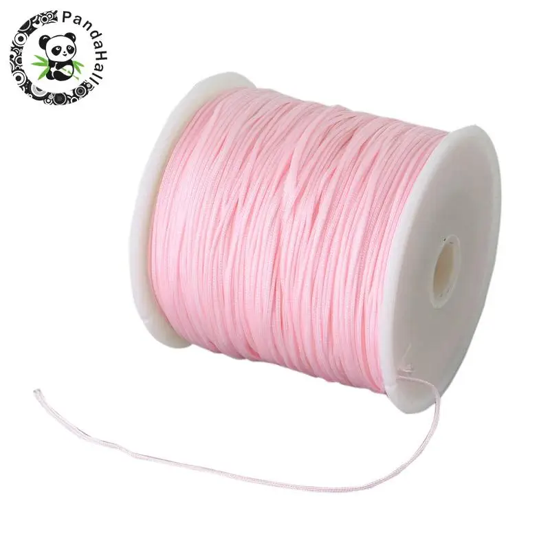 Pink 0.8 мм 90 м/roll красочные решений разработке DIY Jewelry аксессуары нейлон строку ремешок Шнур темы для браслет ожерелье Бисероплетение - Цвет: Pink