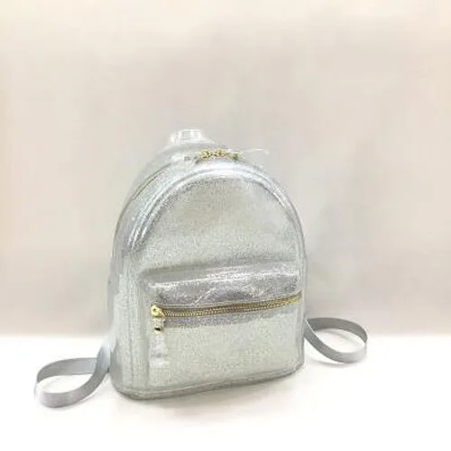 Silver Summer Candy Color Silica Gel Backpacks Women Fresh Daily Student Book Bags For Teenager Rucksacks Girls Jelly Travel School Bag - Цвет: Silver