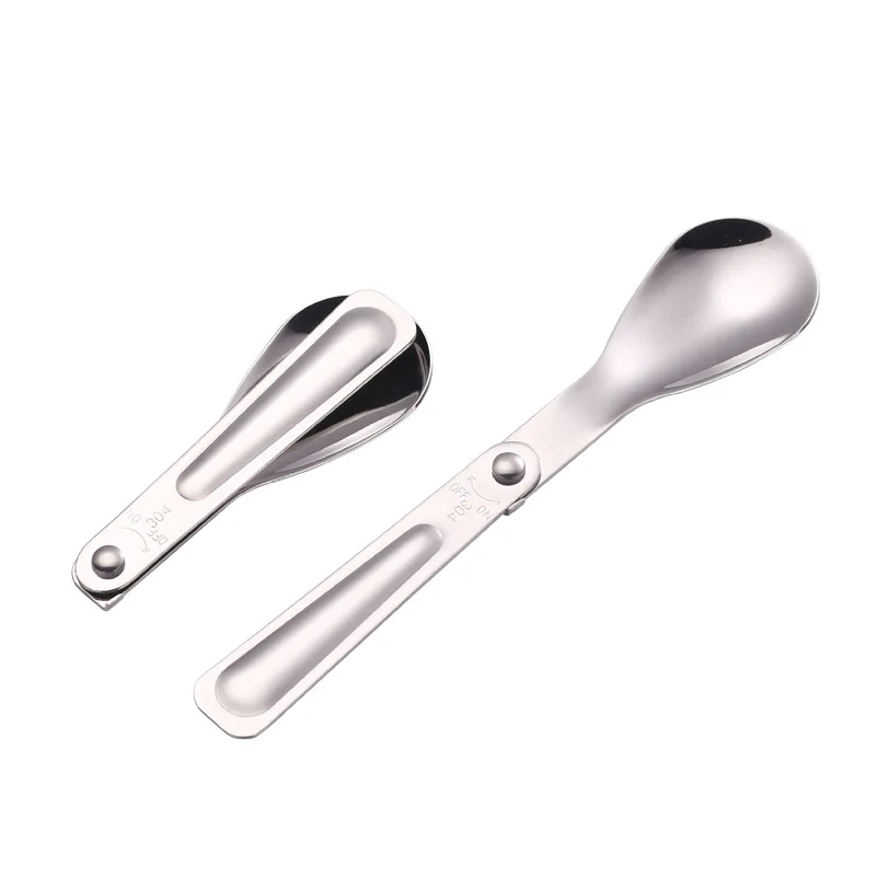 Portable Stainless Steel Folding Spoon Eco-Friendly Dinner Scoop Healthy Outdoor Cutlery Kids Tableware Utensils Home Supplies | Дом и сад