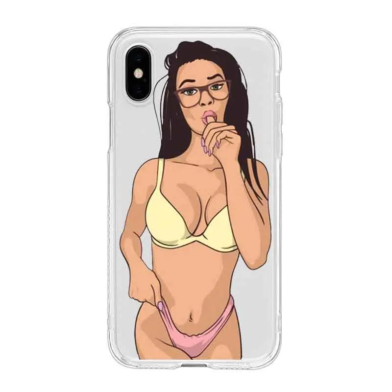 Сексуальная горячая девушка лето Twerk TPU прозрачный чехол для телефона iPhone 6G 6s 7 8plus