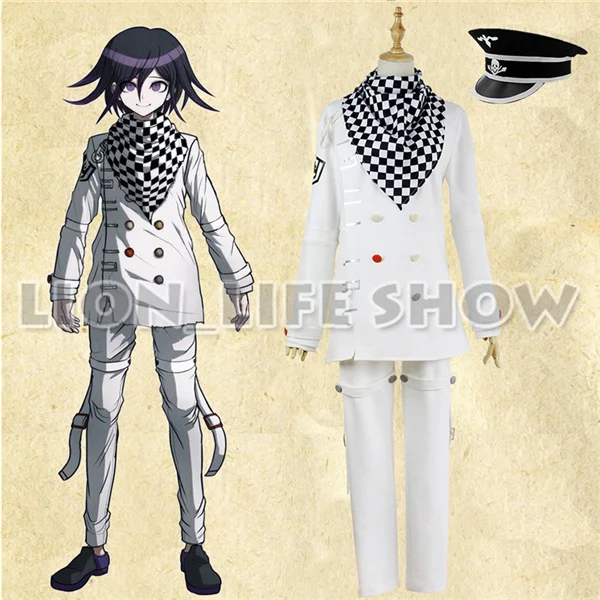 costumes set Danganronpa V3 Killing Harmony Kokichi Oma Leader Косплей Костюм+ шапка шарф - Цвет: costumes set