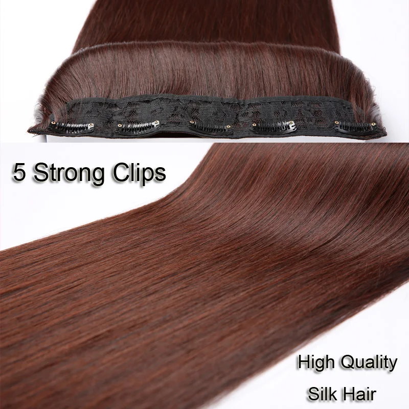SHANGKE Synthetic 5 clips/piece Natural Silky straight Hair Extention 24