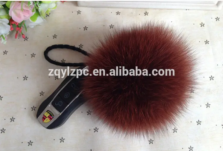 2016 красочные окрашенные индивидуальные помпоны из натурального Лисьего