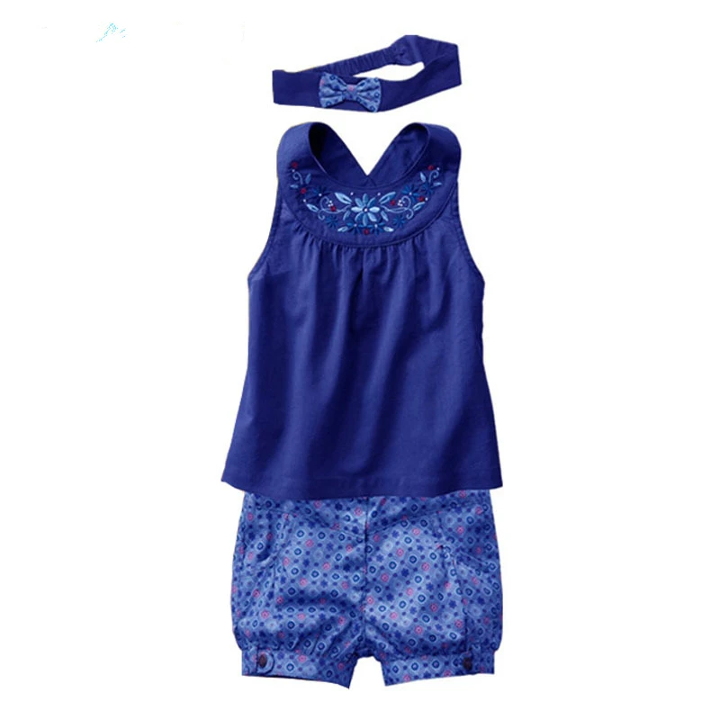 Хлопковый костюм для новорожденных девочек комплект из 3 предметов футболка с