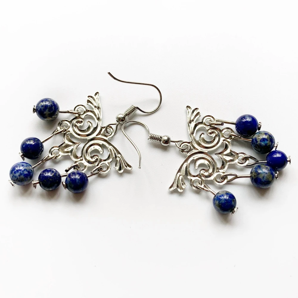 Женские Висячие серьги Bhuann Lapis Lazuli серьги-подвески ручной работы с