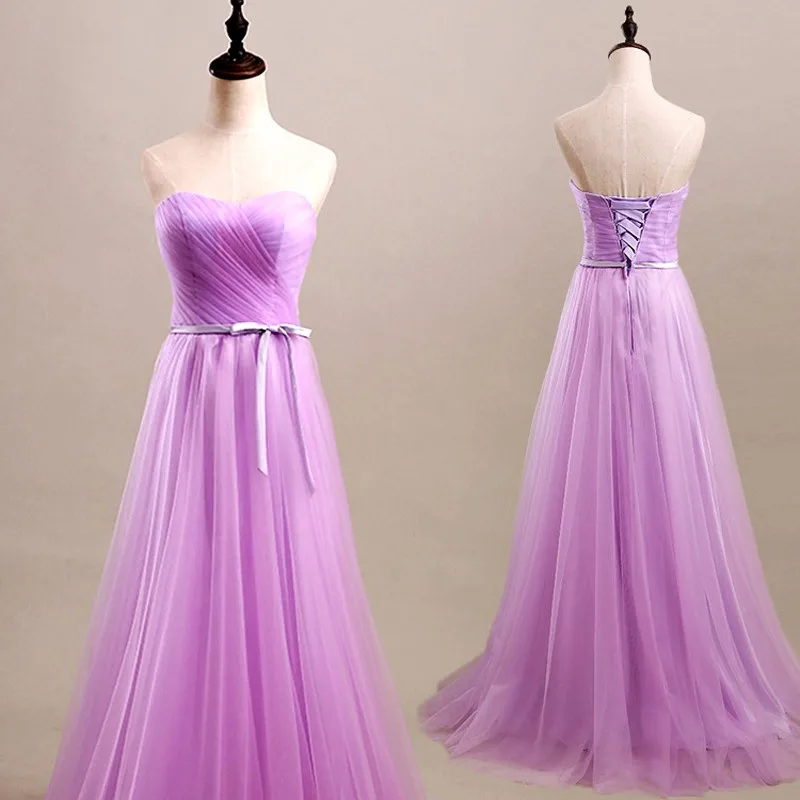 Vestido де noiva Тюль Mint/Фиолетовый/Розовый Pleat Длинные Платья Невесты 2017 Дешевые Милая