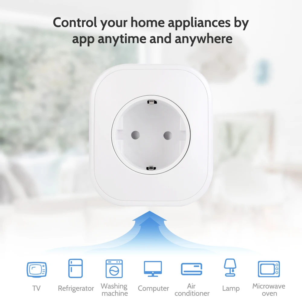 Смарт розетки ЕС с USB поддержка голосового пульта дистанционного управления