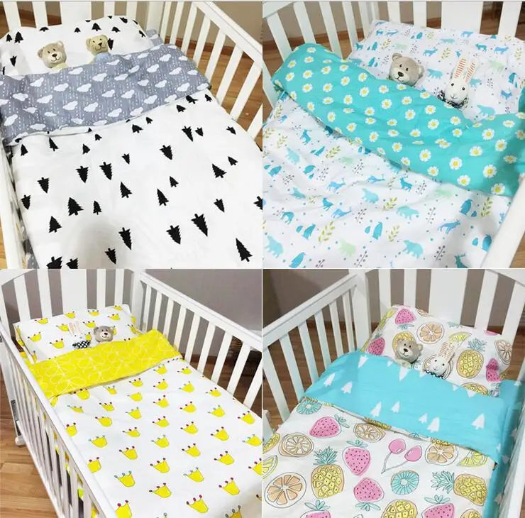 

Fitted sheet baby Hot Crib Bed Linen 3pcs Baby crib Bedding Set Include Pillow Case+Bed Sheet+Duvet Cover Without Filling