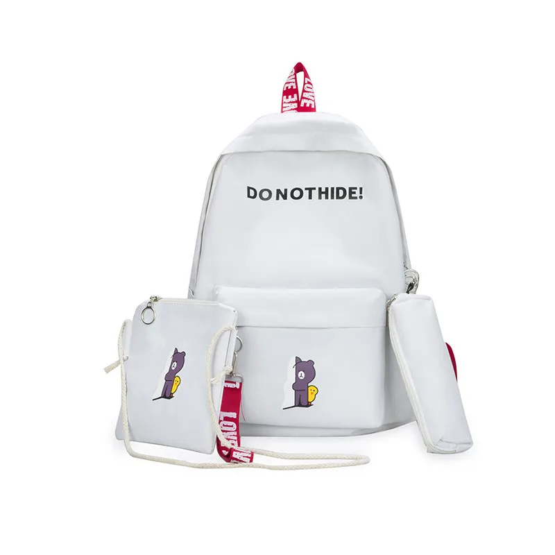 3 шт./компл. рюкзак женские холщовые дорожные сумки для книг школьные