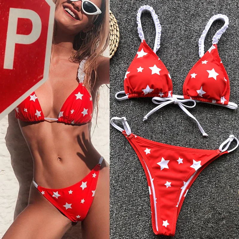 

2019 бразильский купальник бикини звезды Для женщин купальники Maillot De Bain купальный костюм для женщин Треугольники бикини набор S-L тела ванный ...
