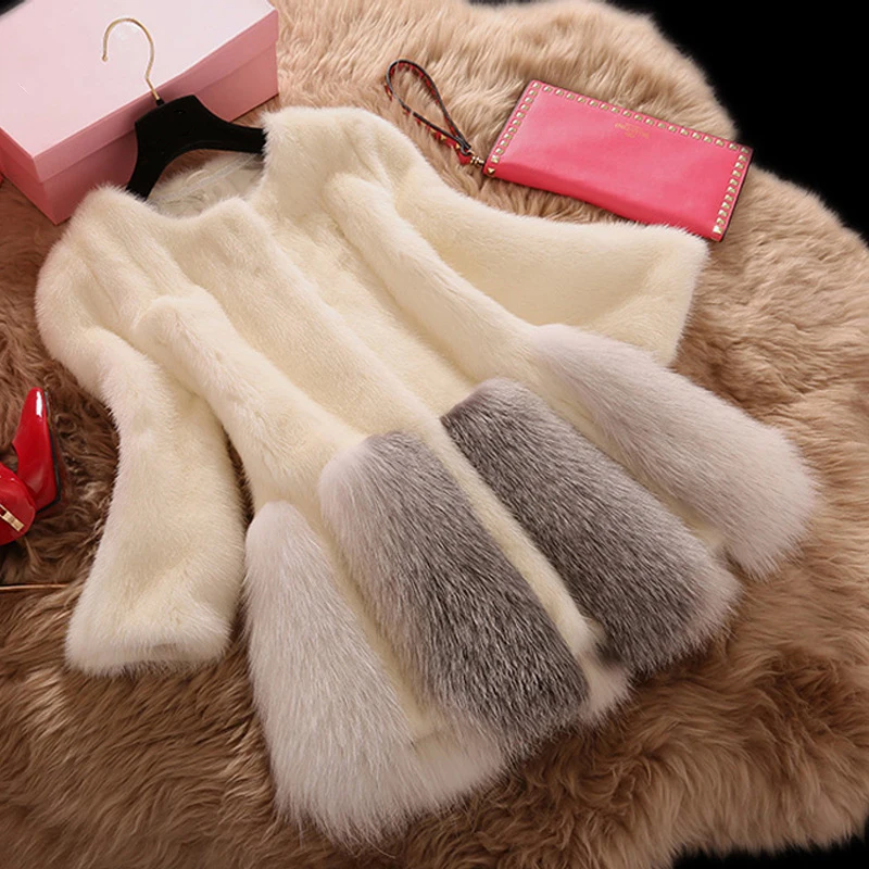 

Faux Vest Promotion Haisum 2018 Winter Women Faux Coat Female Warm Luxury Medium Long Fake Coats Mujer Overcoat Outwear Hn93