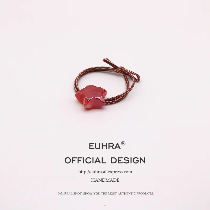 EUHRA, 10 цветов, эластичная резинка для волос, карамельный кролик, пентаграмма, Золотая пудра, для женщин, Детская резинка, высокая эластичность