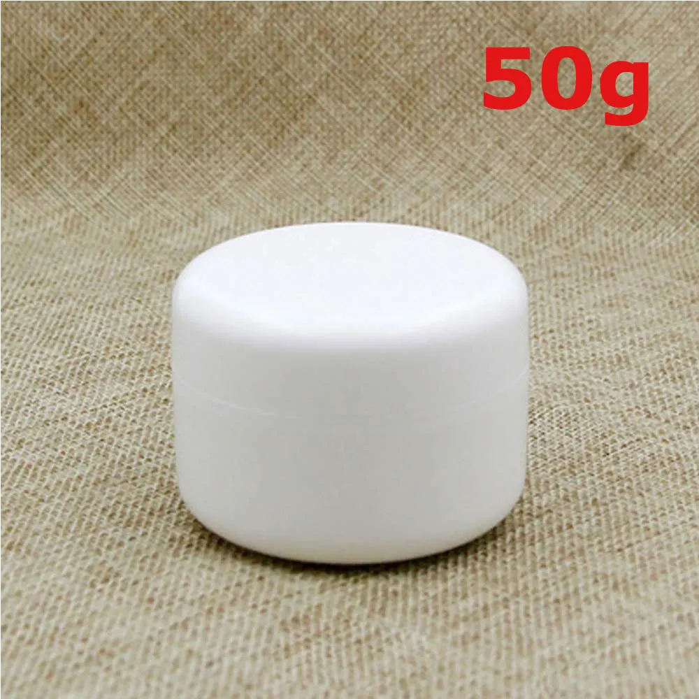 White x 50g 10 шт. для пробников пустой контейнеры банки горшки бутылки с крышками Обложка Чехлы для крема для лосьона, косметики косметика масла губ Бальзамы пигменты - Цвет: White x 50g