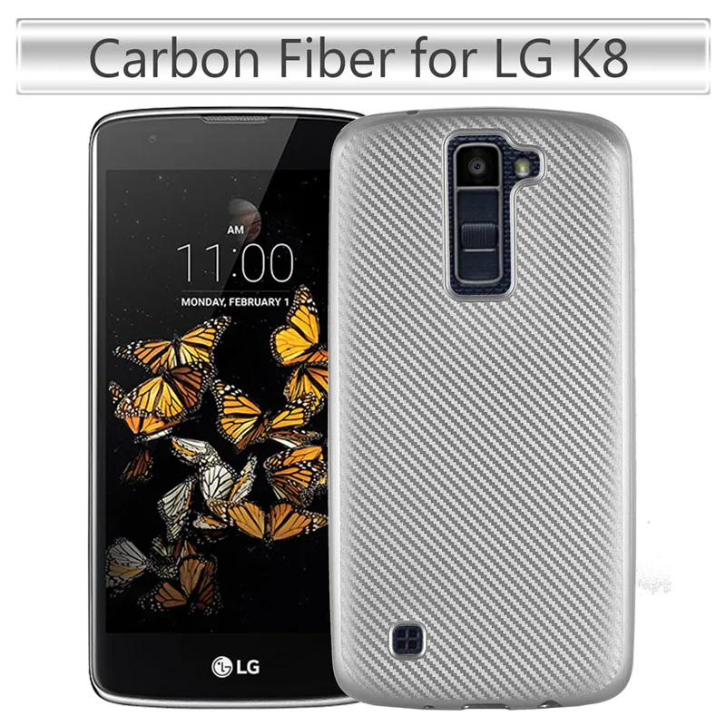 WolfRule For Case LG K8 Cover Luxury Full Protection Carbon Fiber Brushed Soft TPU K350 K350E K350N |