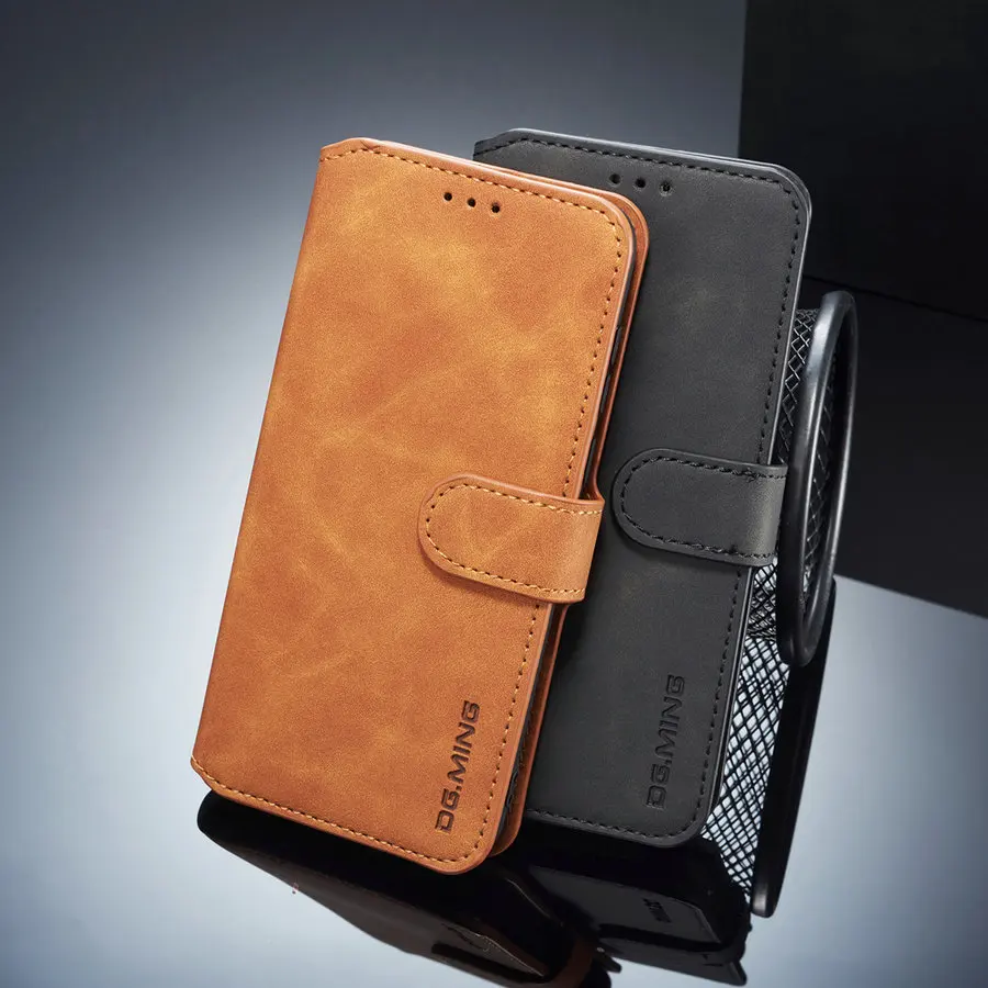 Чехол DG.MING для телефона Huawei Y9S PSmart 2019 кожаный чехол бумажник в стиле ретро Honor V30 20 9X