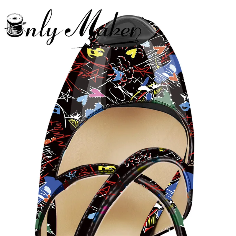 Женские туфли-лодочки на шпильке Onlymaker с открытым носком платформе белые черные