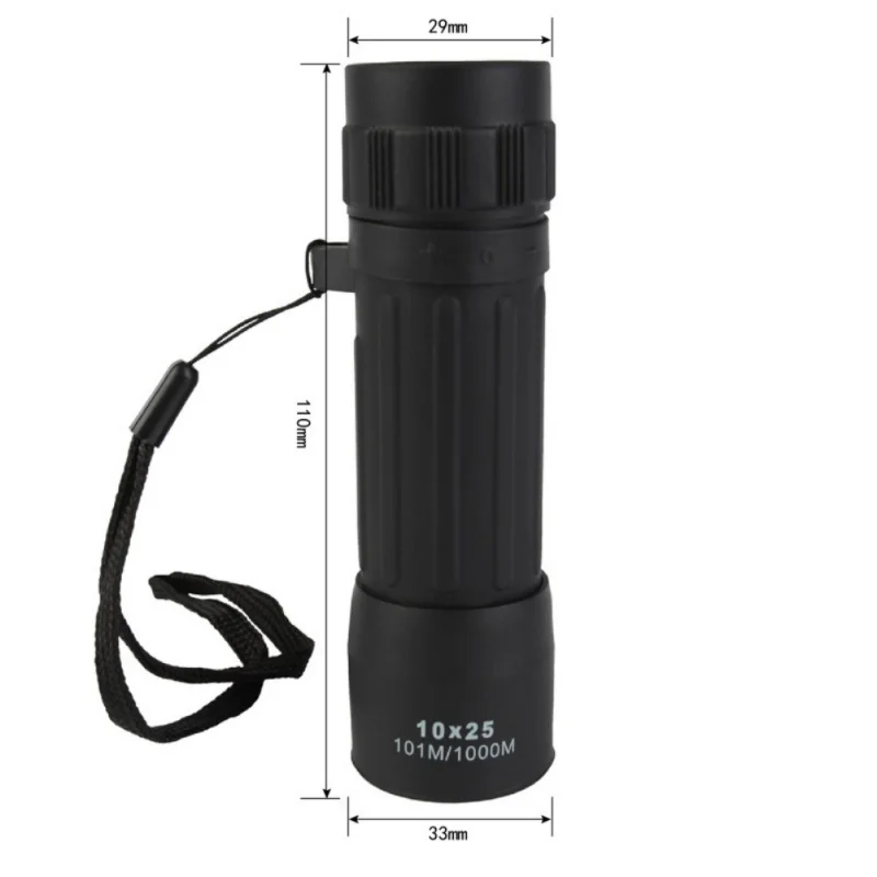 

10x25 Telescope Handy Scope Sports Camping Hunting Compact mini orange film blue film monocular outdoor Telescope tool