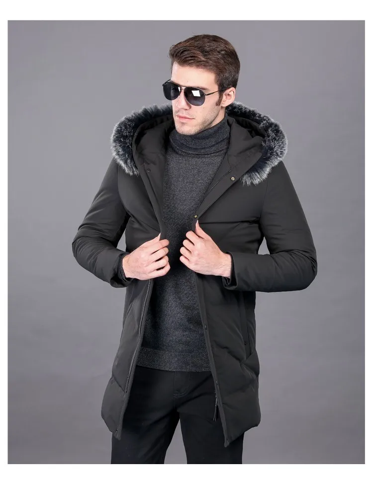 Новая зимняя длинная мужская куртка размера плюс 8XL 7XL 6XL, модное классическое утепленное пальто на утином пуху, Теплая мужская парка большого размера