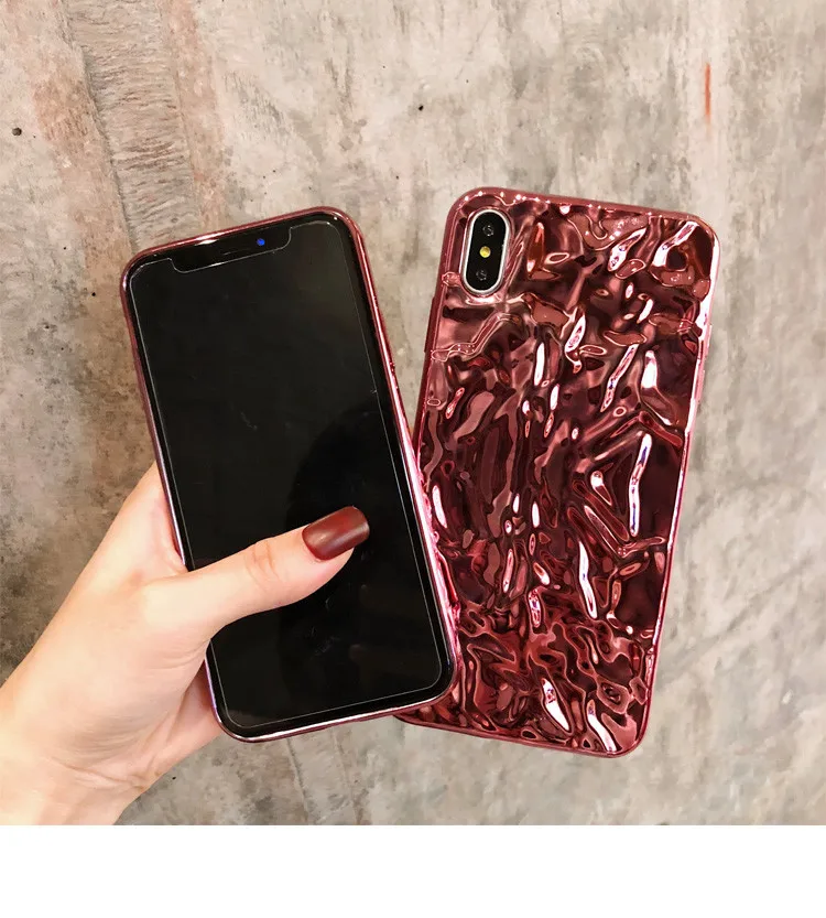 Rosegold Thin Foil Plating Phone Case for Iphone Xs Max Xr Glitter Soft Silicon 6s 7 8plus X Shell Back Cover | Мобильные телефоны