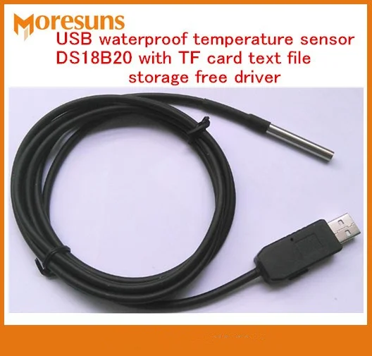 Быстро USB водонепроницаемый датчик температуры DS18B20 с TF картой текст шкафчики для хранения документов(Бесплатный драйвер