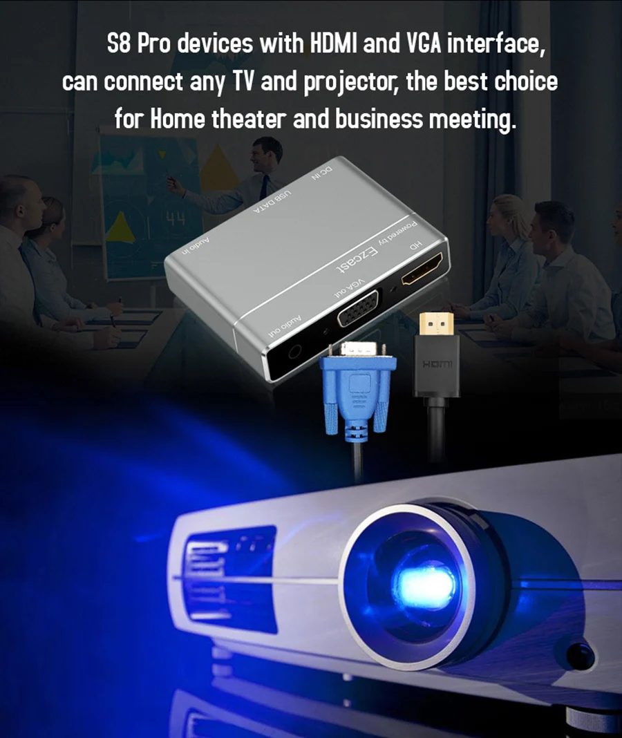 USB S8PRO HDMI/VGA + аудио конвертер Цифровой AV адаптер plug and play EZcast TV stick WiFi Дисплей для