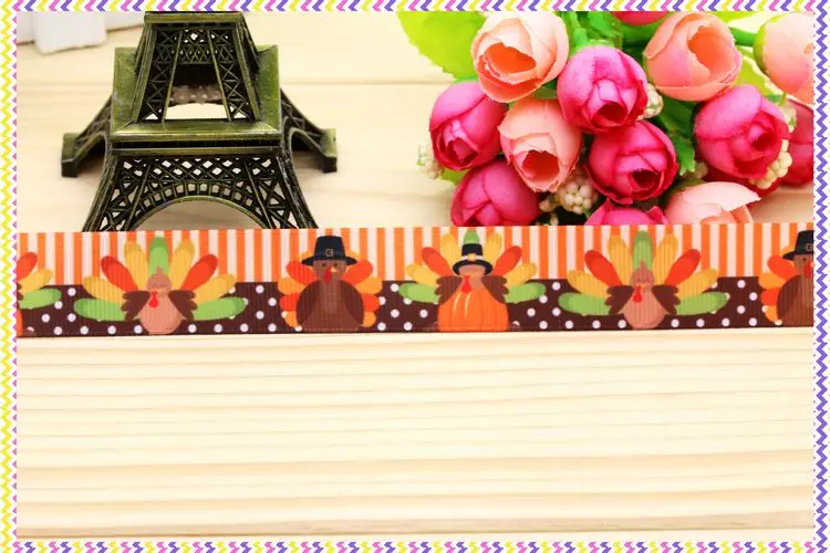 7/8 ''Бесплатная доставка индейка на День Благодарения печатная корсажная