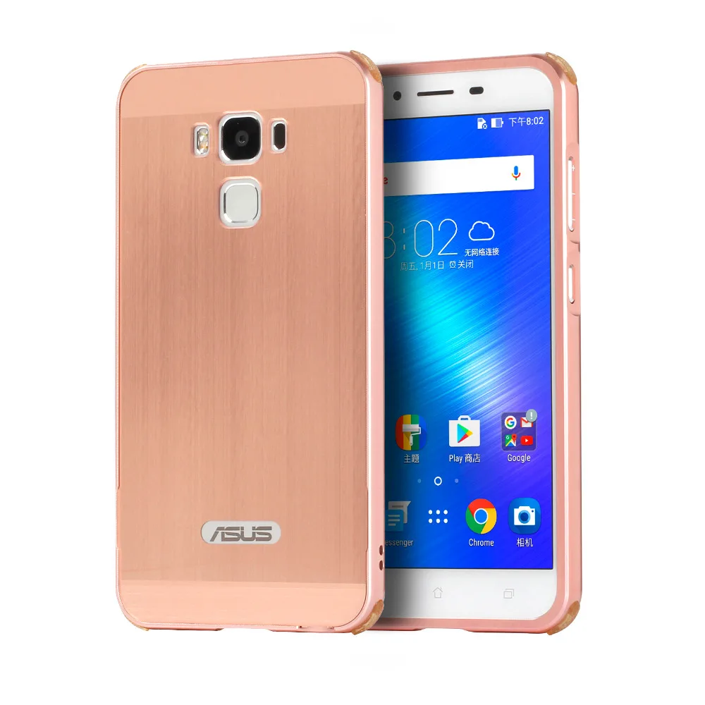 For ASUS ZenFone 3 Max ZC553KL Case Electric Plating Metal Frame and Wire Drawing Effect Acrylic Cases for ZenFone3 |