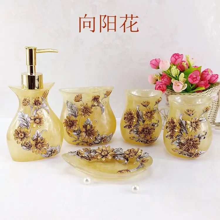 2018 Новый Подсолнух набор для ванной из полимера гель душа многоразовая бутылка