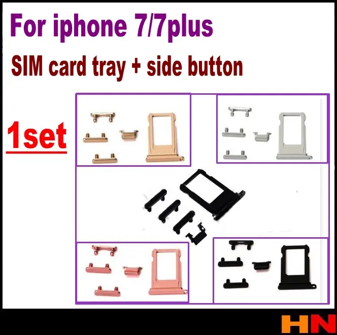 1 комплект лоток для lSIM карты + боковые кнопки iPhone 7 7p plus новый держатель sim-карты