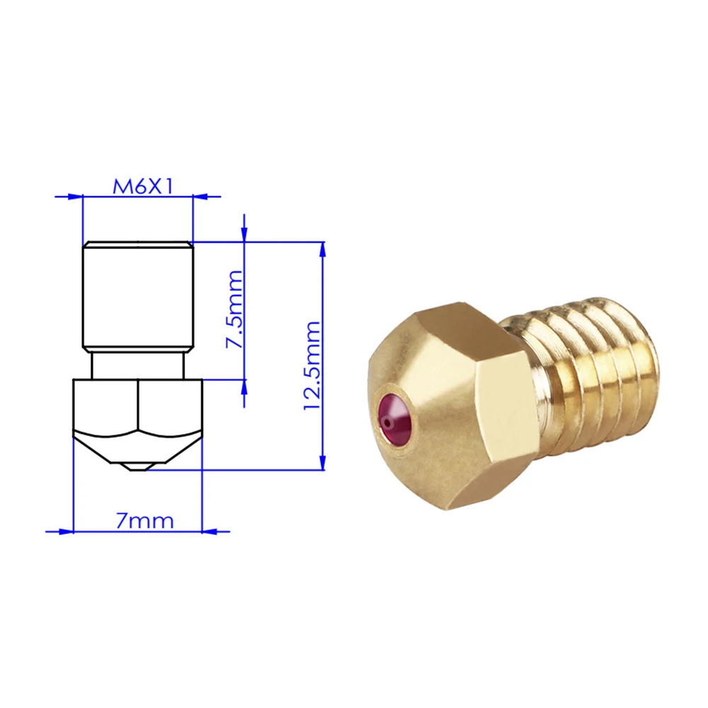 

Trianglelab High Temperature E3D Ruby Mouthpiece 1.75MM Compatible With Special Materials PETG ABS PEI PEEK