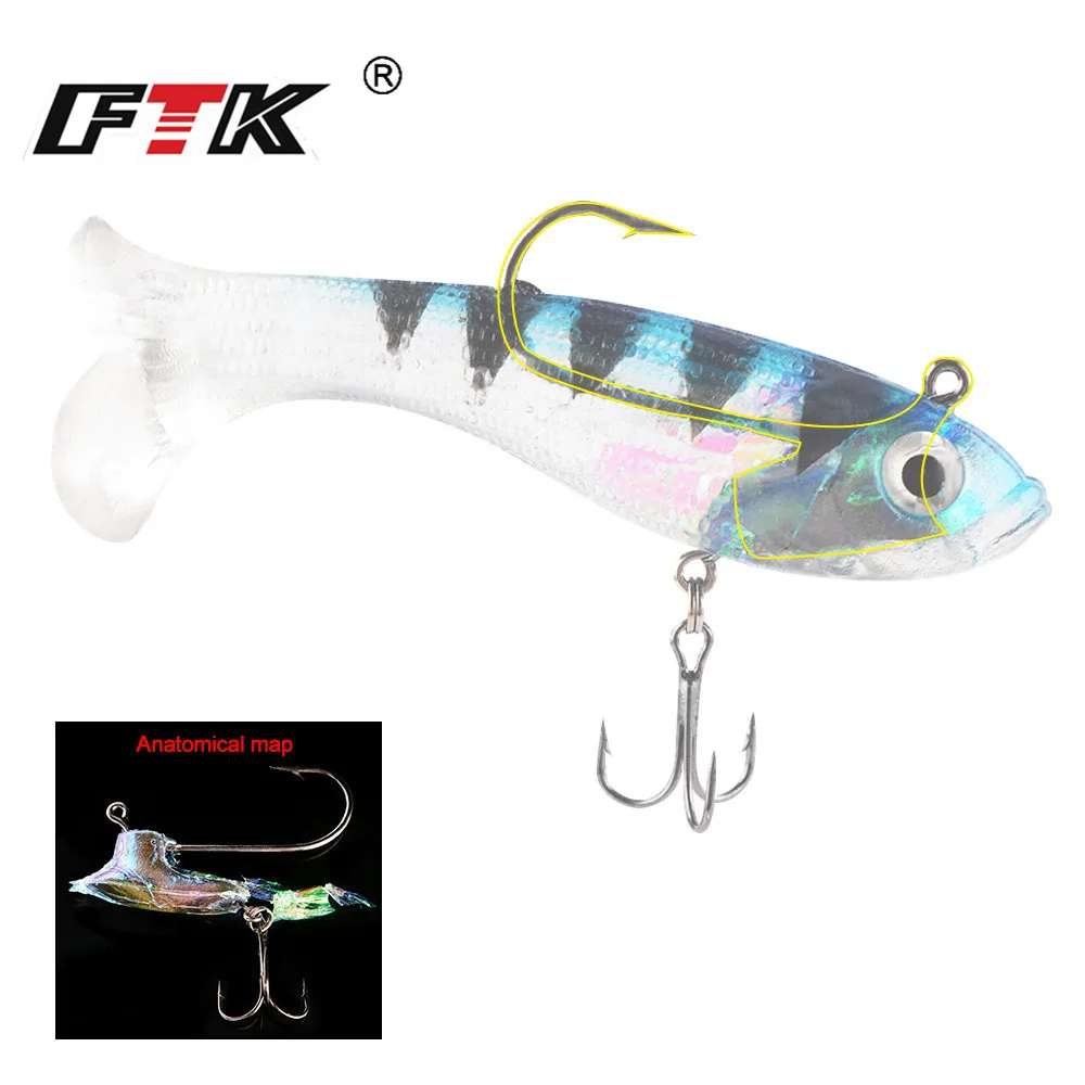 FTKFishing Мягкая приманка 1 шт. 80/100/120 мм 10 другим цвет приманки джиг для рыбалки с