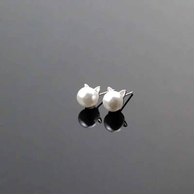 Новые роскошные очаровательные серебряные жемчужные серьги милая мультяшная