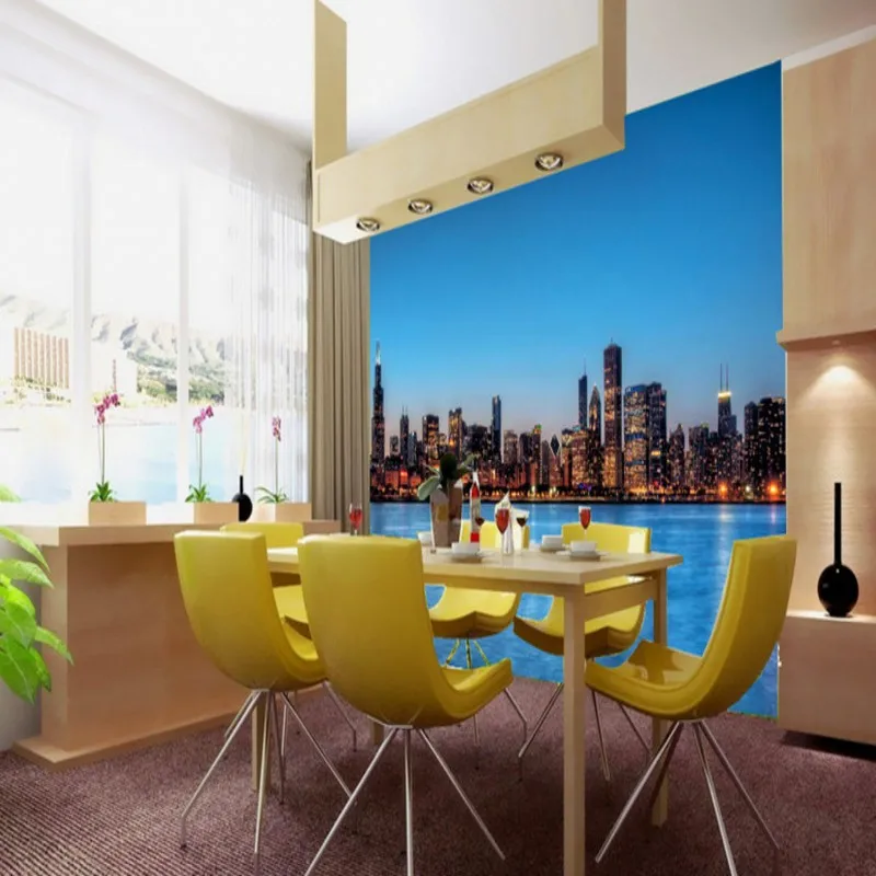 Обои 3d на заказ современный город-Харбор архитектура пейзаж фреска гостиная