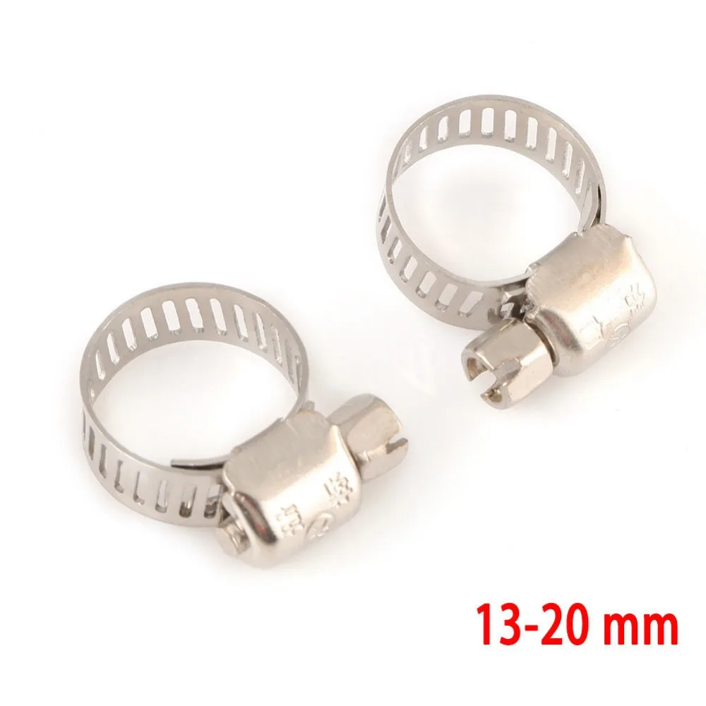 50pcs Car Hose Clamp 1/2&quot-3/4&quot Adjustable Stainless Steel Drive Clamps Fuel Line Worm Clip |