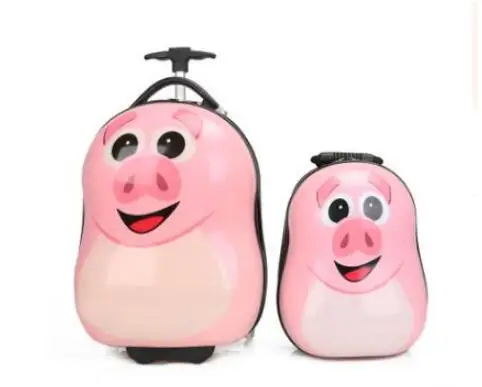 2 pcs each set Чемодан на колесиках для детей, чемодан для переноски, чемоданы с героями мультфильмов, сумка на колесиках для детей, рюкзак для путешествий - Цвет: 2 pcs each set