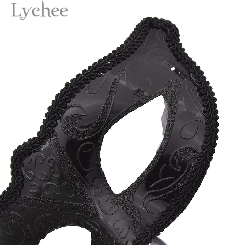 Lychee 1 шт. пластиковые черные вечерние маскарадные маски для женщин и мужчин, вечерние аксессуары