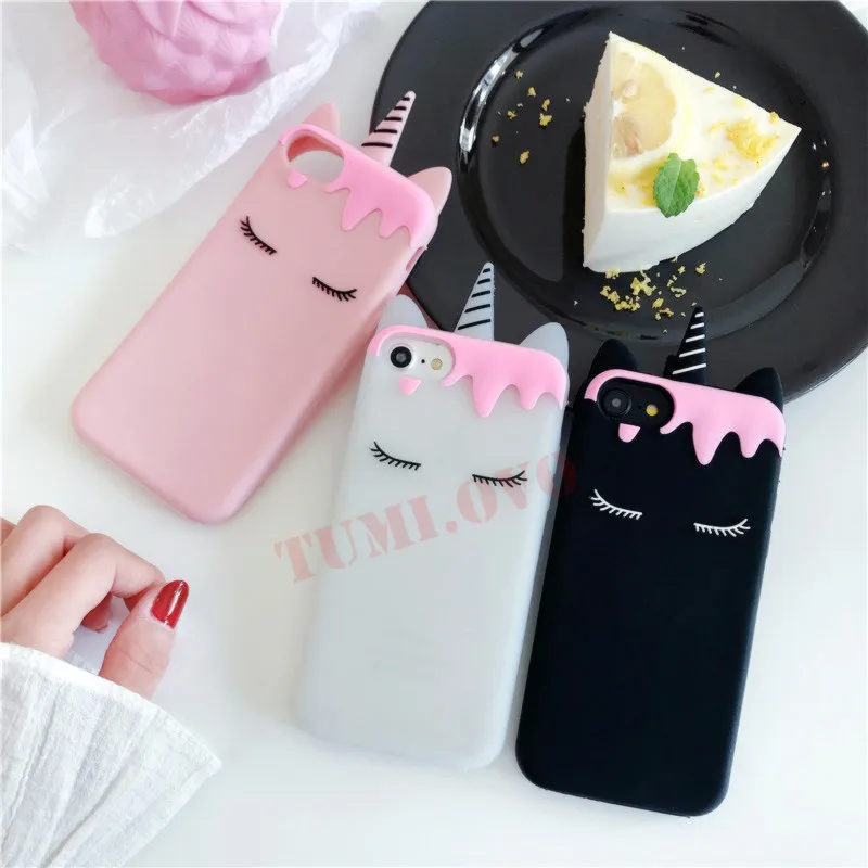 Luxury 3D Cartoon Candy Unicorn Phone Case for iPhone 5 5S 5SE 6 6S 7 8 Plus X Cases Soft Silicone Back Cover Capa Fundas | Мобильные