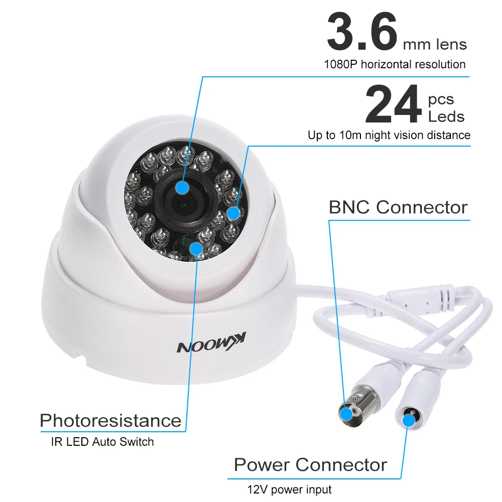 1080P AHD Купол CCTV аналоговый Камера 3 6 мм объектив 1/2.8 'ɼMOS 2.0MP IR-CUT 24 шт