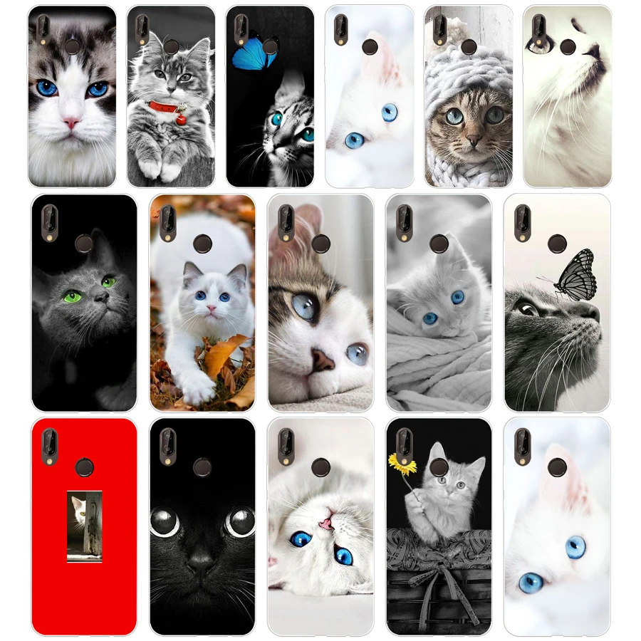 252H Кот Китти голубые глаза милые животные pet Мягкий Силиконовый ТПУ чехол для huawei